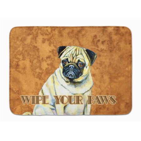 Carolines Treasures Fawn Pug Wipe your Paws Machine Washable Memory Foam Mat LH9456RUG